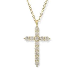 Mama Bijoux Medium Diamond Cross Necklace Clearance
