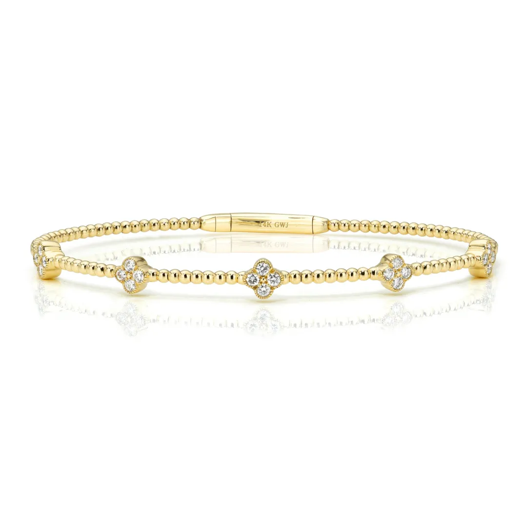 mini__diamond_four_leaf_c_0.webp Mama Bijoux Mini 5 Diamond Four Leaf Clover Flexible Bangle Hot