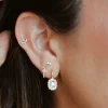 Mama Bijoux Mini Baguette & Round Diamond Studs (Flat Back) Clearance