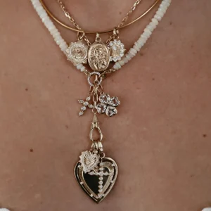 Mama Bijoux Mini Bezel Diamond Cross Charm Online