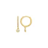 Mama Bijoux Mini Bezel Set Diamond Drop Continuous Huggies Clearance