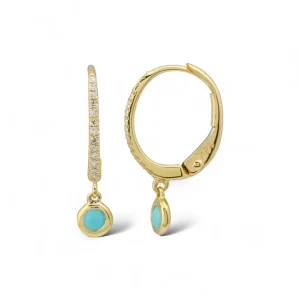 Mama Bijoux Mini Bezel Set Drop Leverback Huggies Online
