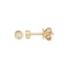 Mama Bijoux Mini Bezeled Round Diamond Studs Hot