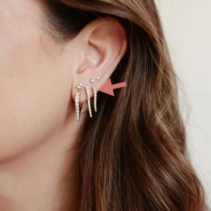 Mama Bijoux Mini Bijoux Dagger Diamond Huggie Earrings Clearance