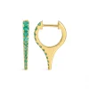 Mama Bijoux Mini Bijoux Dagger Emerald Huggie Earrings Outlet