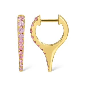 Mama Bijoux Mini Bijoux Dagger Pink Sapphire Huggies Discount