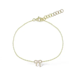 Mama Bijoux Mini Bow Diamond Pavé Bracelet New