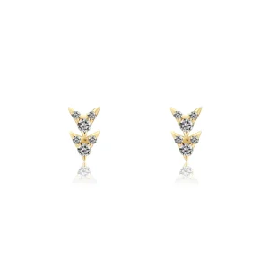 Mama Bijoux Mini Double Arrow Diamond Studs Best