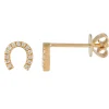 Mama Bijoux Mini Horseshoe Diamond Studs Clearance