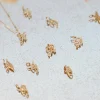 Mama Bijoux Mini 14k Gold Vintage Script Letter Charms Discount