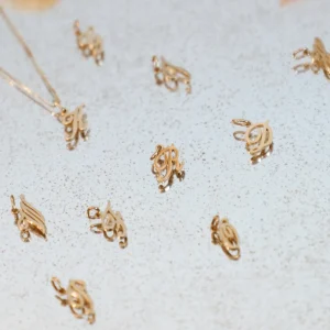 Mama Bijoux Mini 14k Gold Vintage Script Letter Charms Discount
