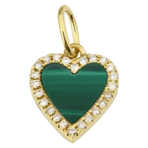 Mama Bijoux Mini Malachite Heart Charm Online