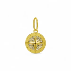 Mama Bijoux Mini Pavè Diamond Compass Charm New