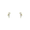 Mama Bijoux Mini Pear & Emerald Cut Diamond Stud Earrings New