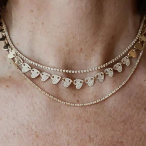 Mama Bijoux Mini Riviera Diamond Tennis Necklace Hot