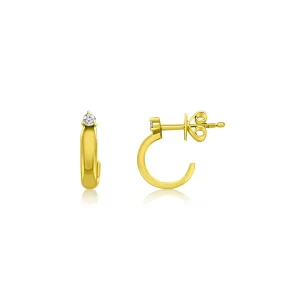 Mama Bijoux Mini Round Diamond Huggie Studs Clearance