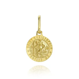 Mama Bijoux Mini Saint Christopher Solid Gold Charm Best