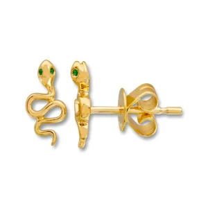 Mama Bijoux Mini Snake Studs (Emerald Eyes) Online