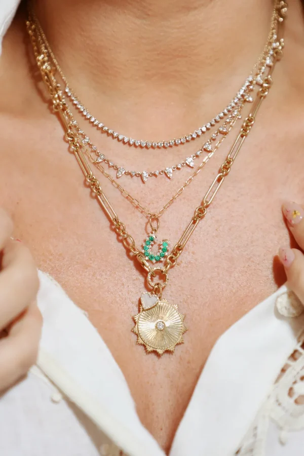 Mama Bijoux Mixed Round & Paperclip Chain Necklace Fashion