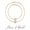 Mama Bijoux Mom & Babe Matching Diamond Heart Bracelet Set Sale
