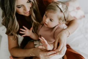 Mama Bijoux Mom & Babe Matching Diamond Heart Bracelet Set Sale