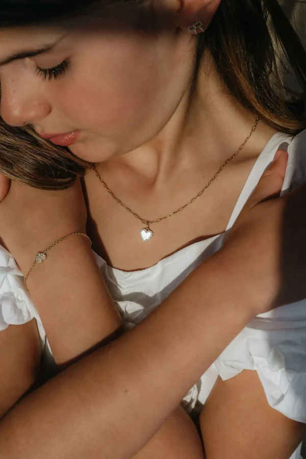 Mama Bijoux Mother of Pearl Heart Charm Fashion