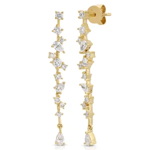 Mama Bijoux Multi Cut Diamond Drop Stud Outlet