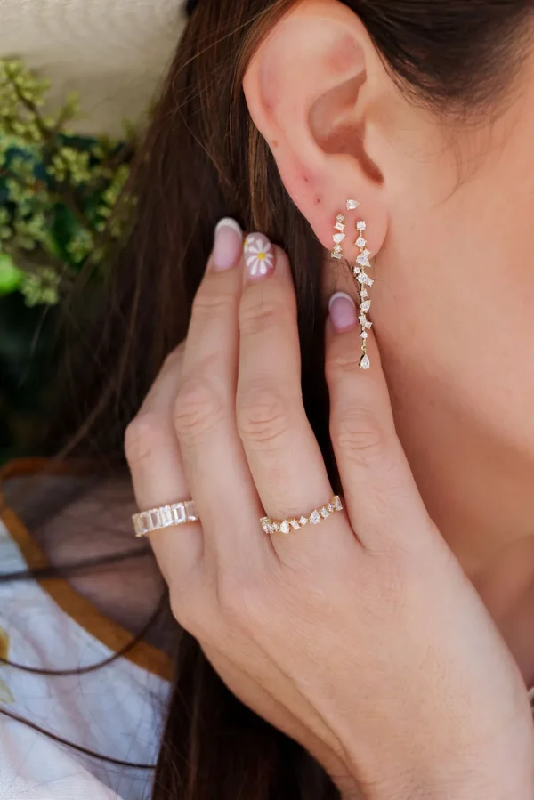 Mama Bijoux Multi Cut Diamond Drop Stud Outlet