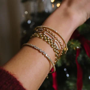 Mama Bijoux Multi Cut Diamond Flexible Bangle Clearance