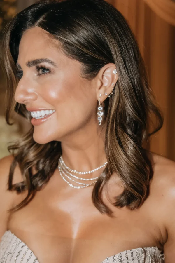 Mama Bijoux Multi Cut White Topaz & Diamond Pavé Drop Huggies Outlet