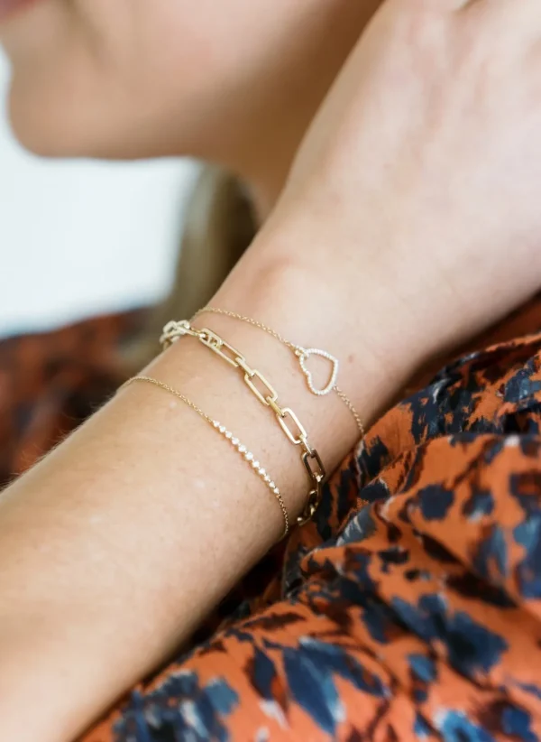 Mama Bijoux Open Heart Charm Bracelet Clearance