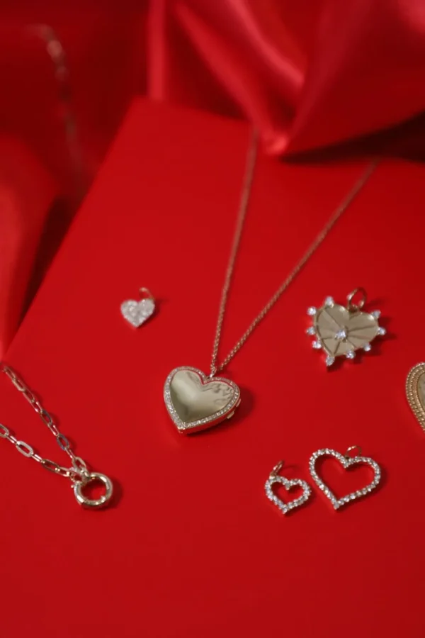 Mama Bijoux Open Heart Diamond Charm New