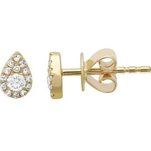 Mama Bijoux Pear Shaped & Pavé Diamond Stud Earrings Outlet