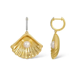 Mama Bijoux Pearl Open Shell Earrings Outlet