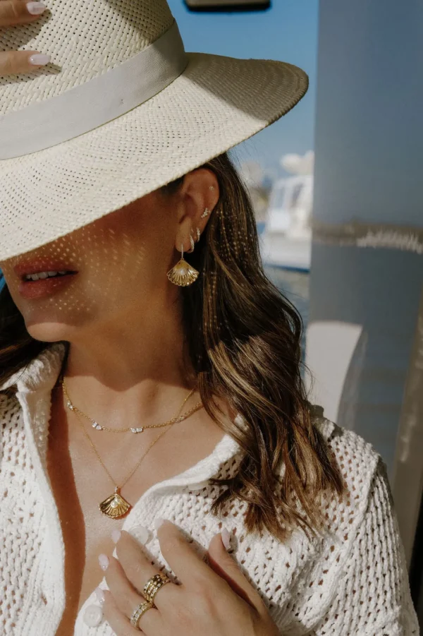Mama Bijoux Pearl Open Shell Earrings Outlet