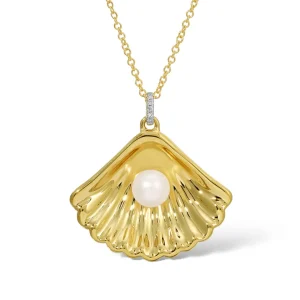 Mama Bijoux Pearl Open Shell Necklace Sale