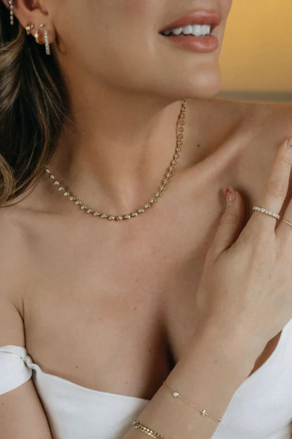 Mama Bijoux Pillowy Bezeled Diamond Tennis Necklace Best