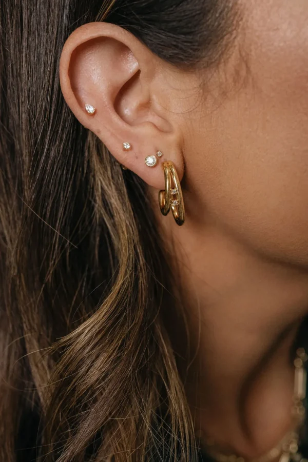 Mama Bijoux 4 prong Mini Diamond Stud Earrings Sale