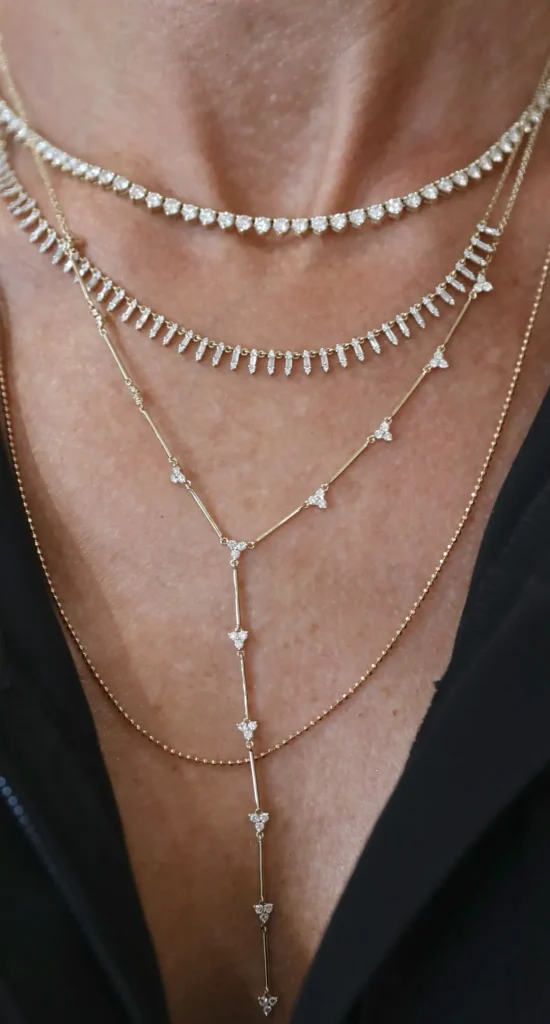 Mama Bijoux "The Catherine" Diamond Trio Y Necklace Outlet