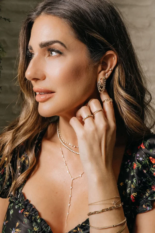 Mama Bijoux "The Catherine" Diamond Trio Y Necklace Outlet