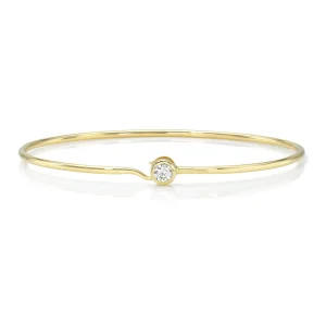 Mama Bijoux Round Wire Medium Diamond Bangle Fashion
