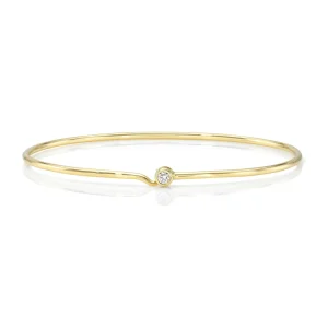 Mama Bijoux Round Wire Small Diamond Bangle Sale