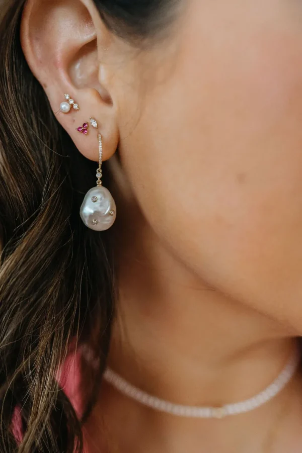 Mama Bijoux Ruby Trio Stud Earrings Sale