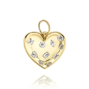 Mama Bijoux Scattered Shape Topaz Puffy Heart Pendant Best