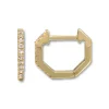 Mama Bijoux Single Row Diamond Pavé Mini Octagon Huggies Clearance