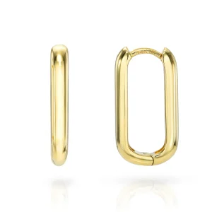 Mama Bijoux Solid Gold Rectangle Huggies Best
