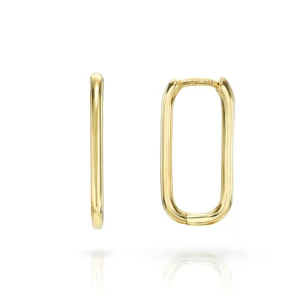 Mama Bijoux Solid Gold Rectangle Huggies Best
