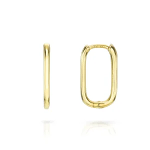 Mama Bijoux Solid Gold Rectangle Huggies Best