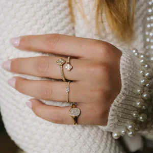 Mama Bijoux Stacked Four Leaf Clover Flexible Ring Online
