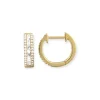 Mama Bijoux Stunner Diamond Baguette Triple Row Huggies Hot
